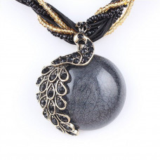 Peacock decoration rough necklace