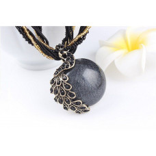 Peacock decoration rough necklace
