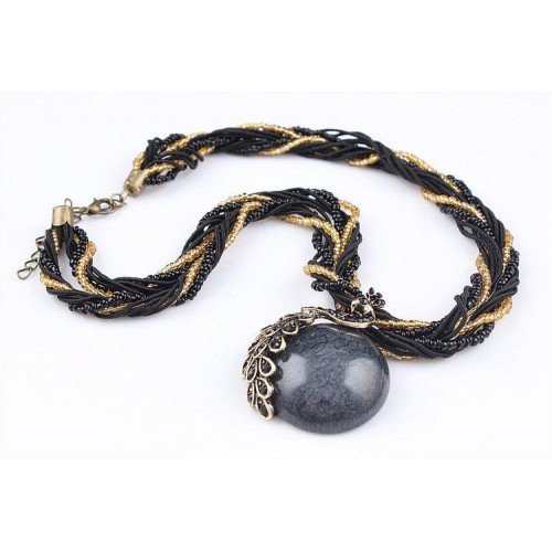 Peacock decoration rough necklace