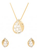 Austrian Diamonds Leafy Pendant Set