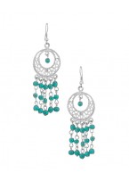 Handmade Textured Silver Tone Earring