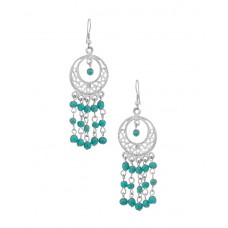 Handmade Textured Silver Tone Earring